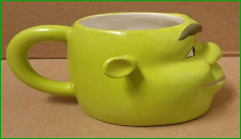 Rare Shrek Coffee Mug 2004 Dreamworks Galerie Large 3D Face Pencil Cup Large for Sale