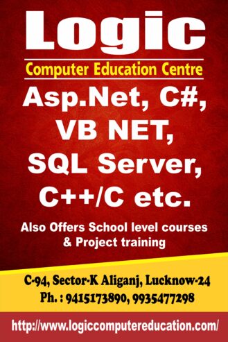Logic Computer Education offers C,C++,Asp.net,C# Sql Server, python,php etc