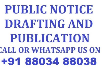 Publication of Legal Notices Services Call +91 88034 88038