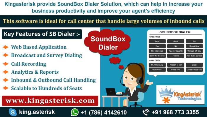 SoundBox Dialer Solution provide by kingasterisk Technologies