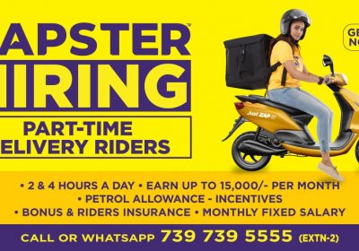 Full time Job 10 Hours Zapster Delivery complany