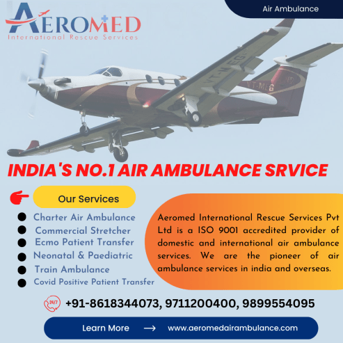 Aeromed Air Ambulance Services in Kolkata – Get All the Necessary Treatment While Journeying