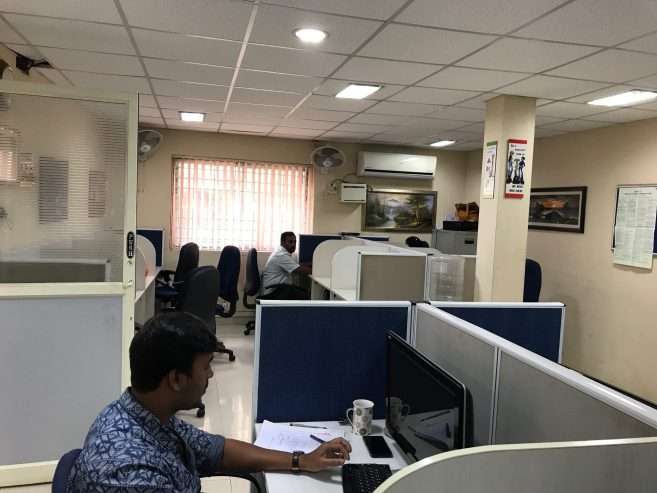 1200sqft fully furnished AC office space first floor available for rent in TNAGAR CHENNAI.