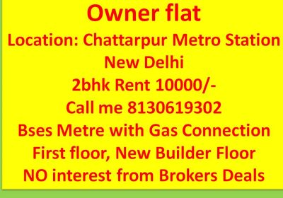 2bhk flat on rent in chattarpur