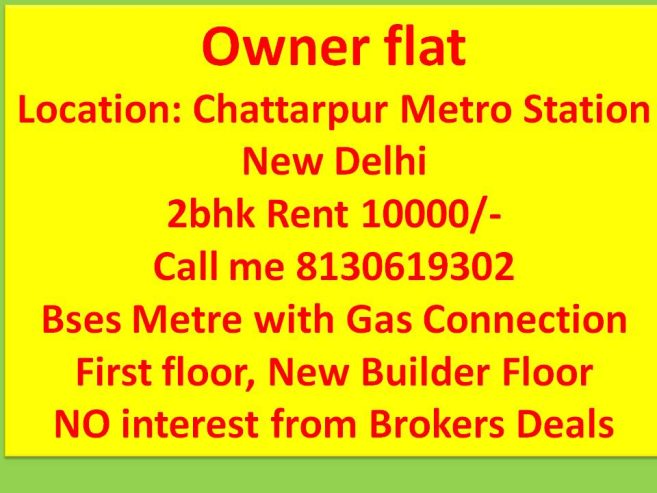 2bhk flat on rent in chattarpur