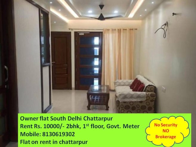 3bhk flat on rent in chattarpur