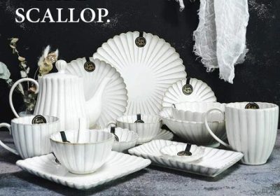 Add a Touch of Elegance to Your Dining Table with White Scallop 14PCS Dining Set – Perfect for Any Occasion!