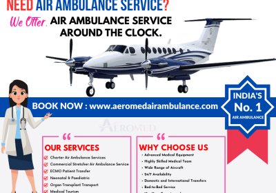 Aeromed air ambulance service in Delhi (India)- Advanced Medical Support