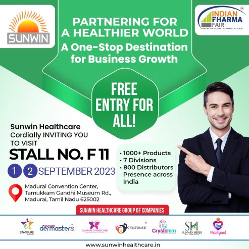 Indian Pharma Fair at Madurai – STALL No.F11 (Sunwin Healthcare)