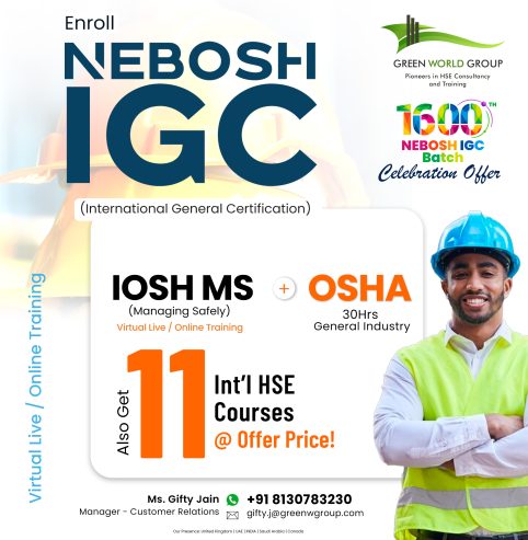 Best NEBOSH IGC Course Training in NEW Delhi
